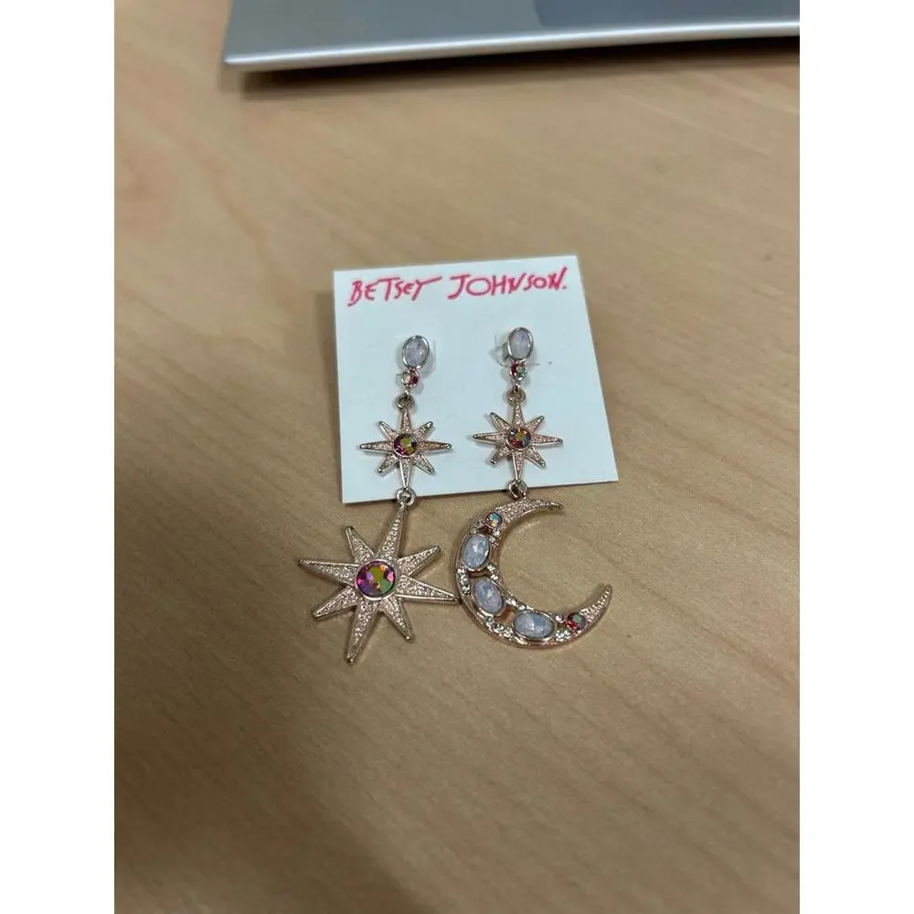 Betsy Johnson Moon and Stars Earrings - Picture 2 of 5
